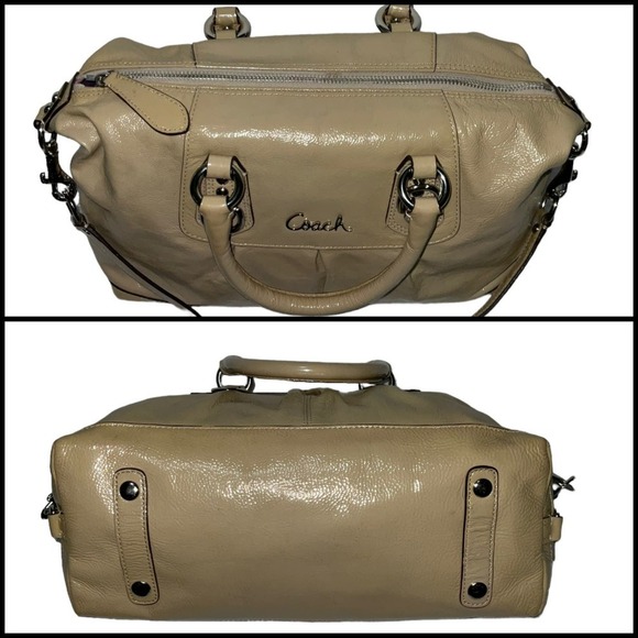 COACH ASHLEY CROSSBODY BEIGE METALLIC SATCHEL BAG F15447 - Picture 7 of 14